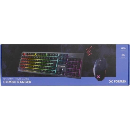 Kit Teclado e Mouse Gamer Fortrek Ranger Rainbow RGB Grafite