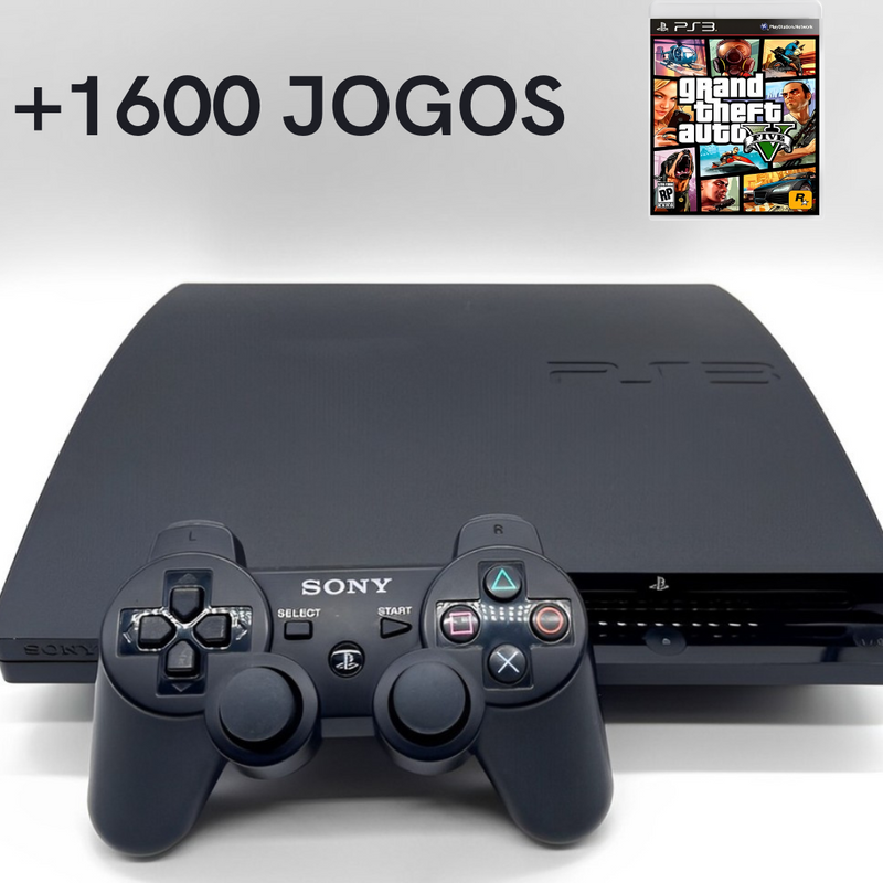 Console Playstation 3 Slim Semi-Novo 250GB com 1600 Jogos - Sony