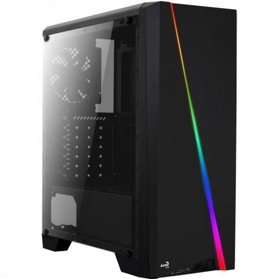 Gabinete Gamer Aerocool Cylon Preto RGB Lateral Acrílico