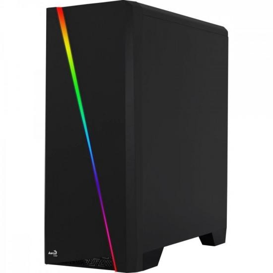 Gabinete Gamer Aerocool Cylon Preto RGB Lateral Acrílico