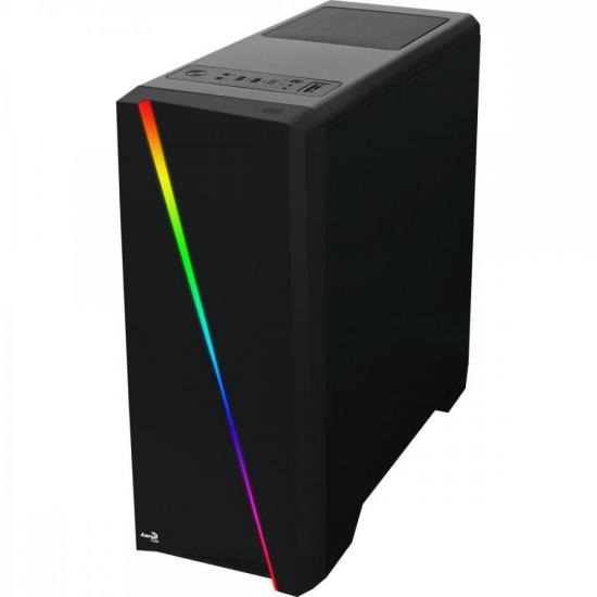 Gabinete Gamer Aerocool Cylon Preto RGB Lateral Acrílico