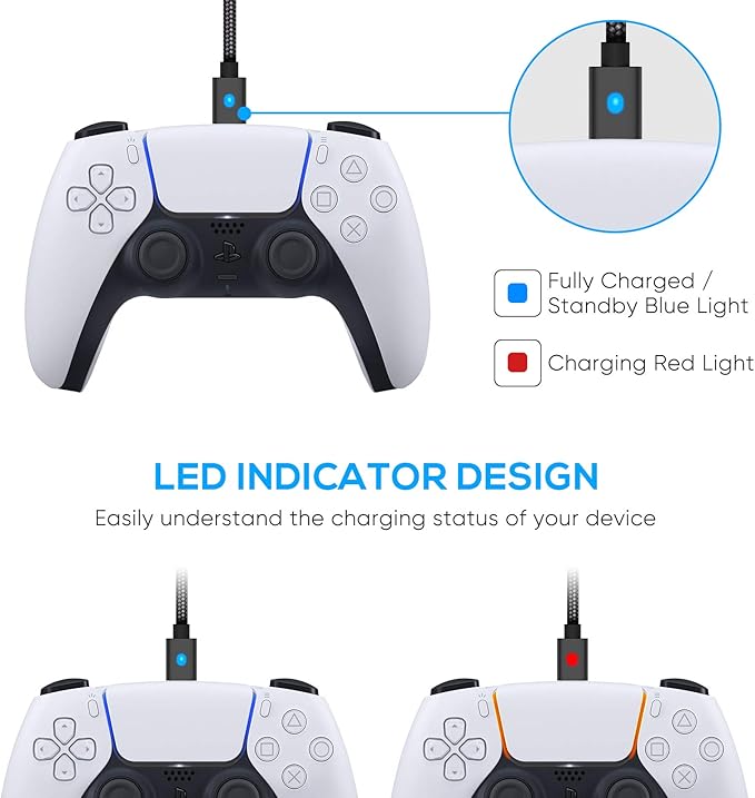 Cabo de carregamento de 3 m para controle PS5, Series S