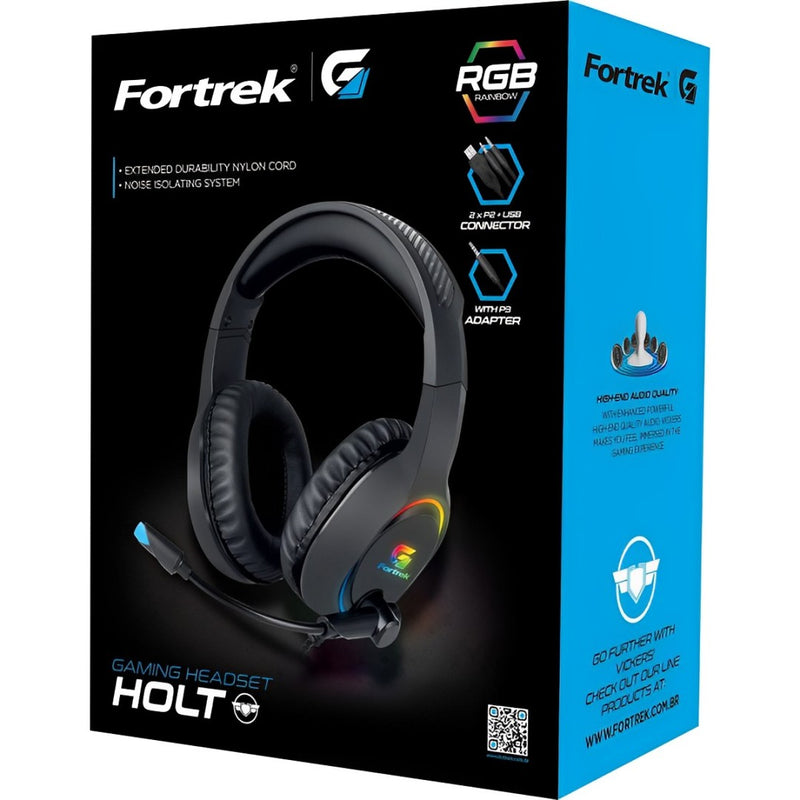 Headset Gamer Fortrek Holt, RGB, Drives 50mm