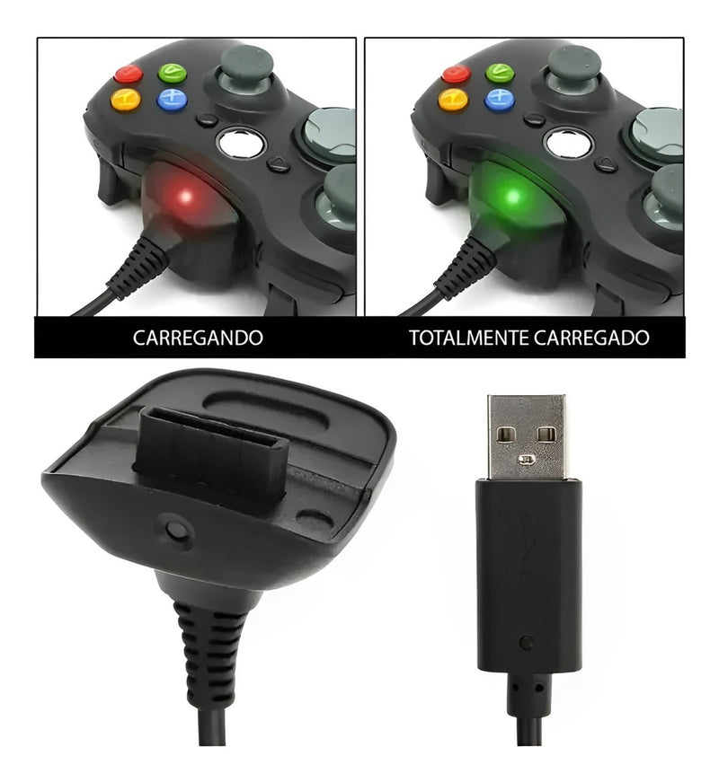 Play E Charge Xbox360 Carrega Controle Sem Fio Enquanto Joga Voltagem De Entrada Leboss LB-5123