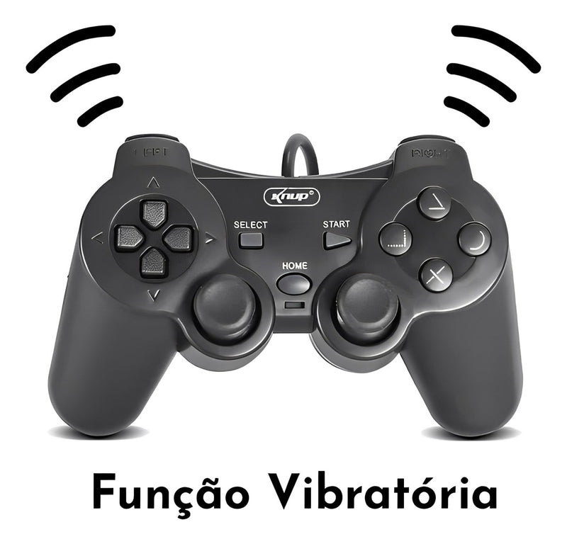 Controle Para Playstation 2 Com Fio Joystick Knup