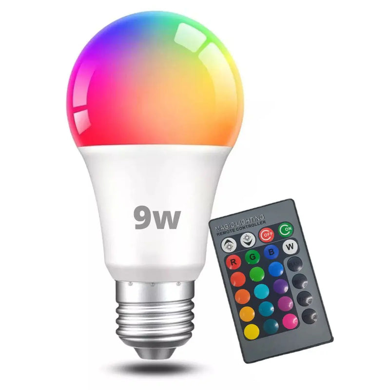 Lampada Luatek Rgb C/ Controle Led E27 9w Bivolt Colorida