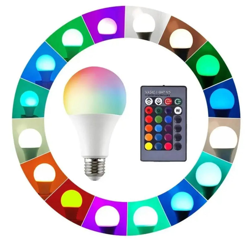 Lampada Luatek Rgb C/ Controle Led E27 9w Bivolt Colorida