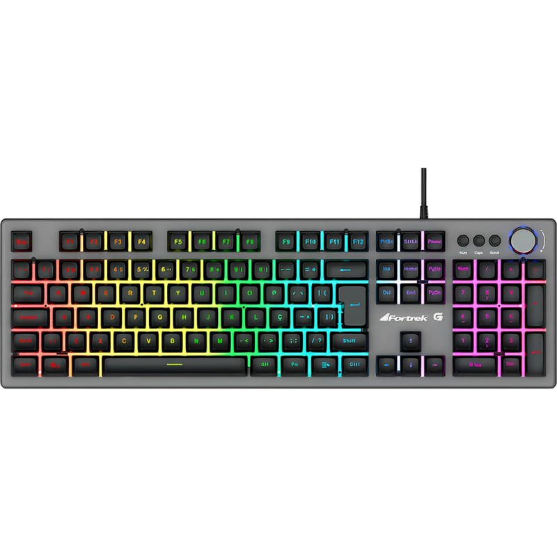 Teclado Semi-Mecânico Gamer Fortrek Holt Grafite