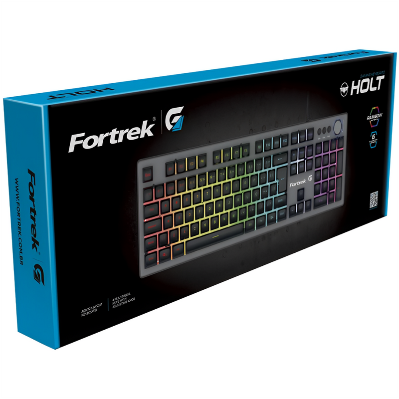 Teclado Semi-Mecânico Gamer Fortrek Holt Grafite