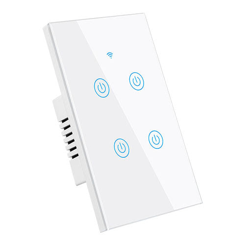 Interruptor Touch Wifi Inteligente 4 Botões Aitek Alexa Google